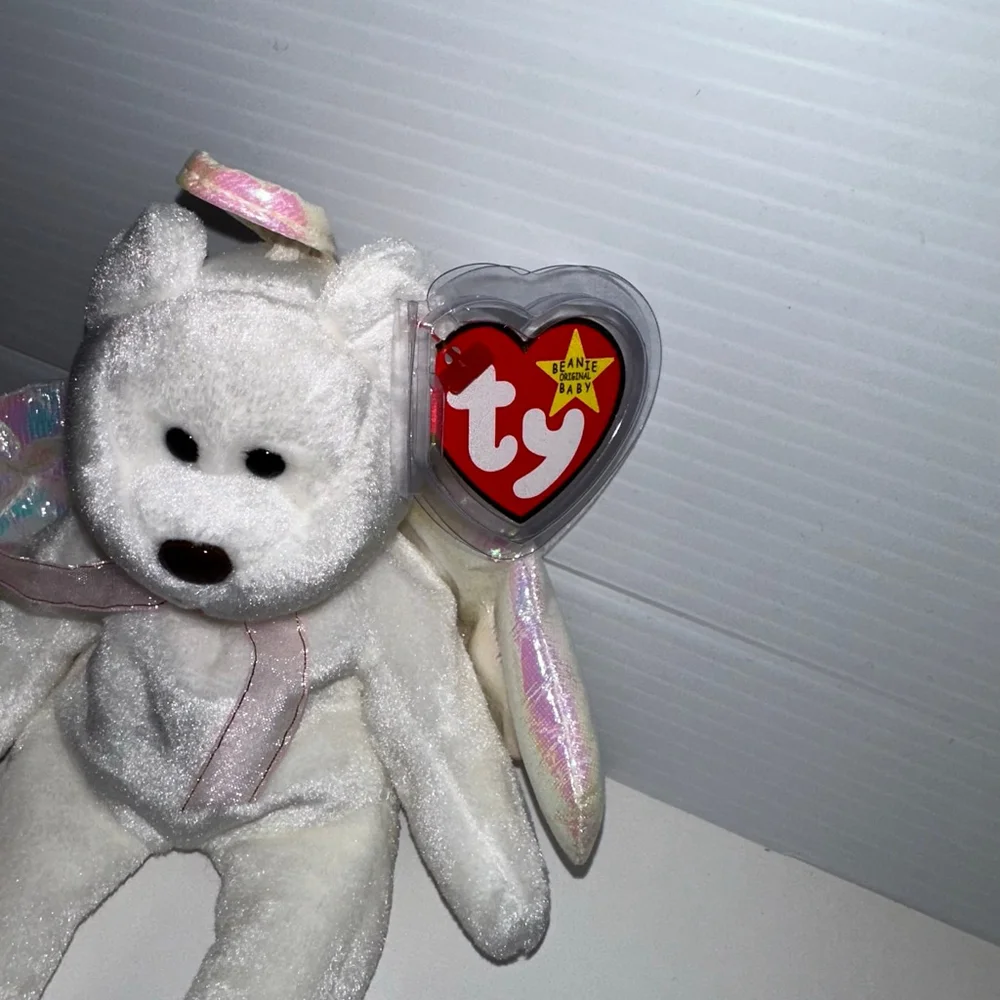Ty Beanie Baby Halo Angel Bear Plush Toy White NEW NWT Canadian Tush Tag MINT